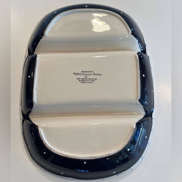 Dreidel Designs on 3-part Divided Ceramic Dish - Picture 6 of 7